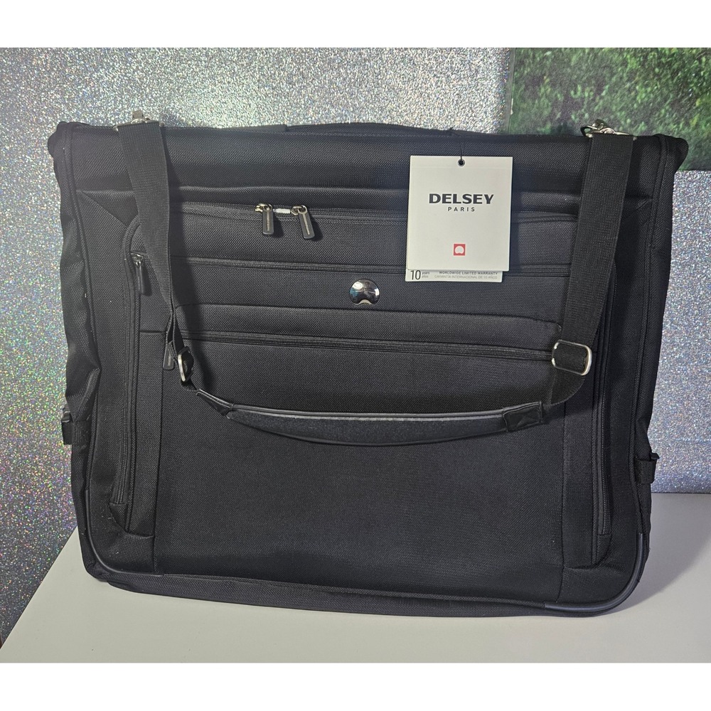 DELSEY Paris Helium Sky 2.0 B/O Garment Bag Black Carry-On Luggage 42" NWT